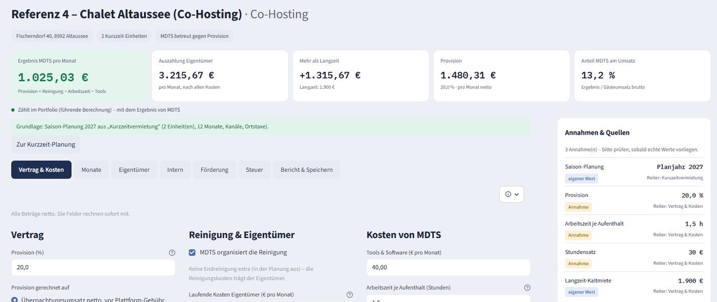 Co-Hosting: Ergebnis, Auszahlung an den Eigentümer und Provision